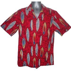 Royal Creations MensL Camp Shirt Hawaiian Aloha Surfboard Waimea Cruise Tropical